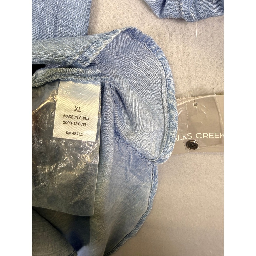 Falls Creek Iightweight Chambray Denim Shirt Dress NWT Coastal Western Normcore - Picture 8 of 10